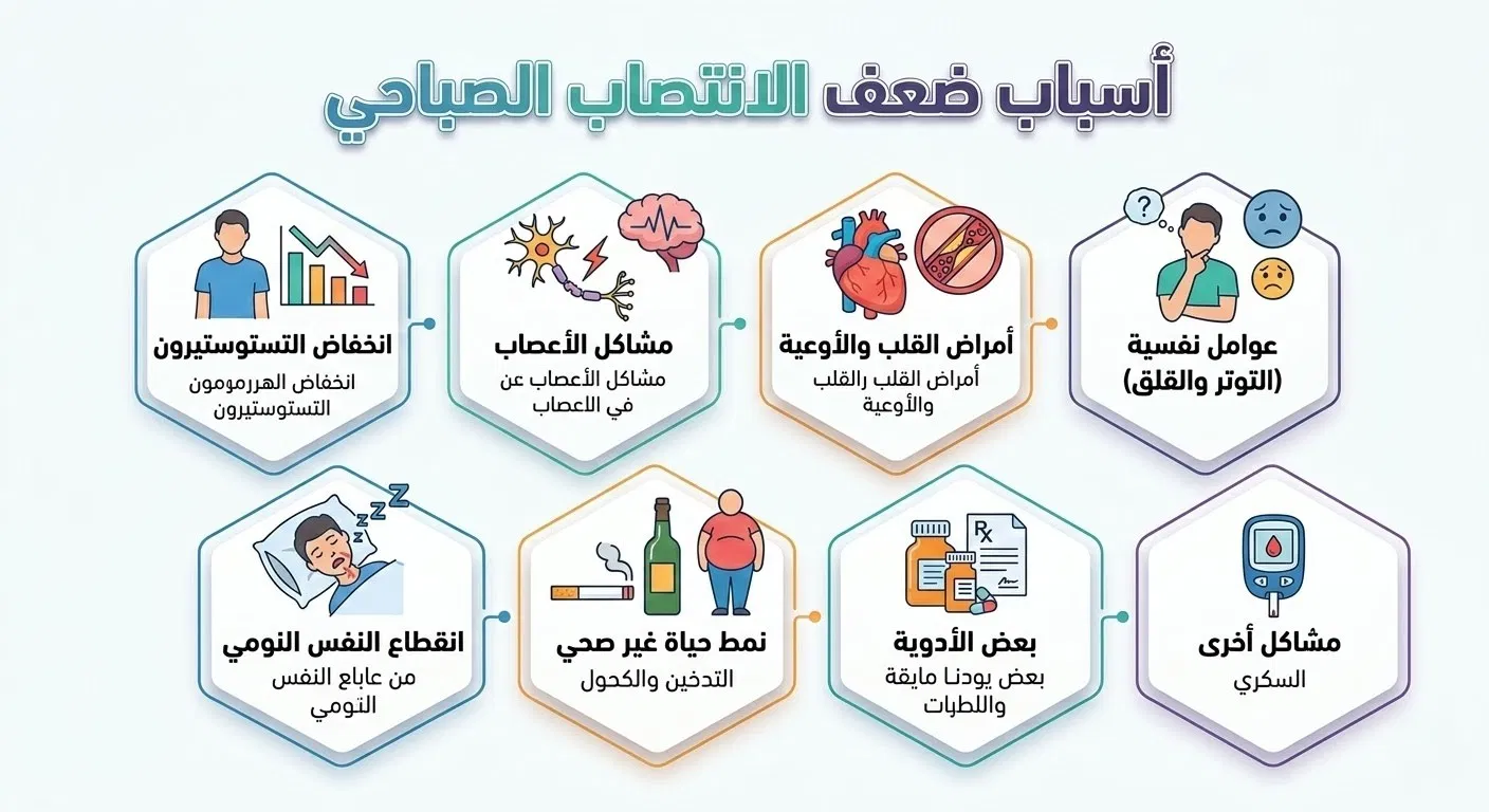 أسباب ضعف الانتصاب الصباحي